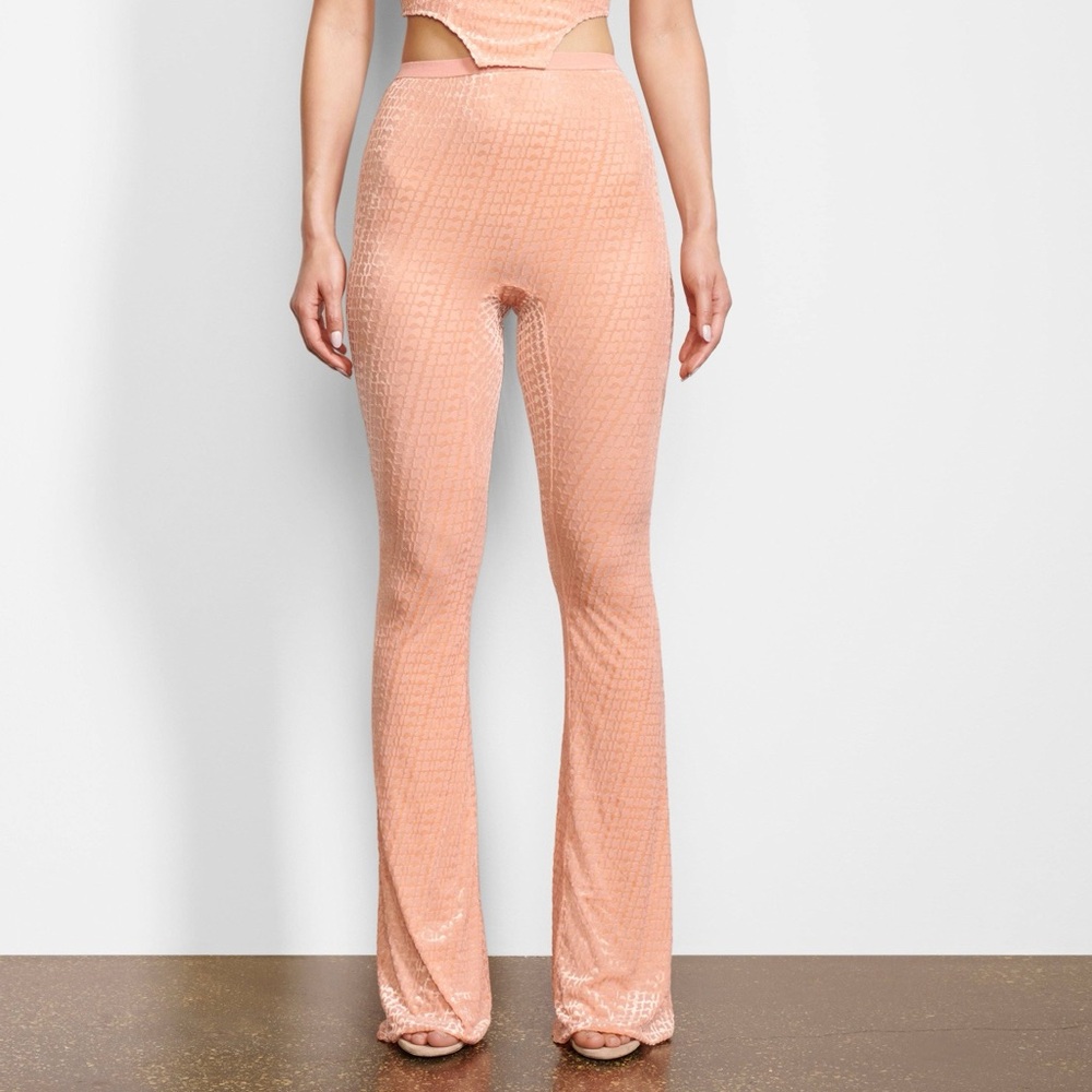SKIMS Velvet Burnout Logo Flare Leggings